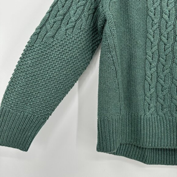 Tuckernuck Aspen Green Mixed Cable Knit Charles Sweater sz S NWT 100% Wool Crew - Picture 3 of 7
